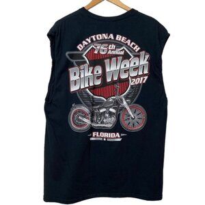 Daytona Florida bike week 2017 muscle tee black 100% jersey cotton unisex XL